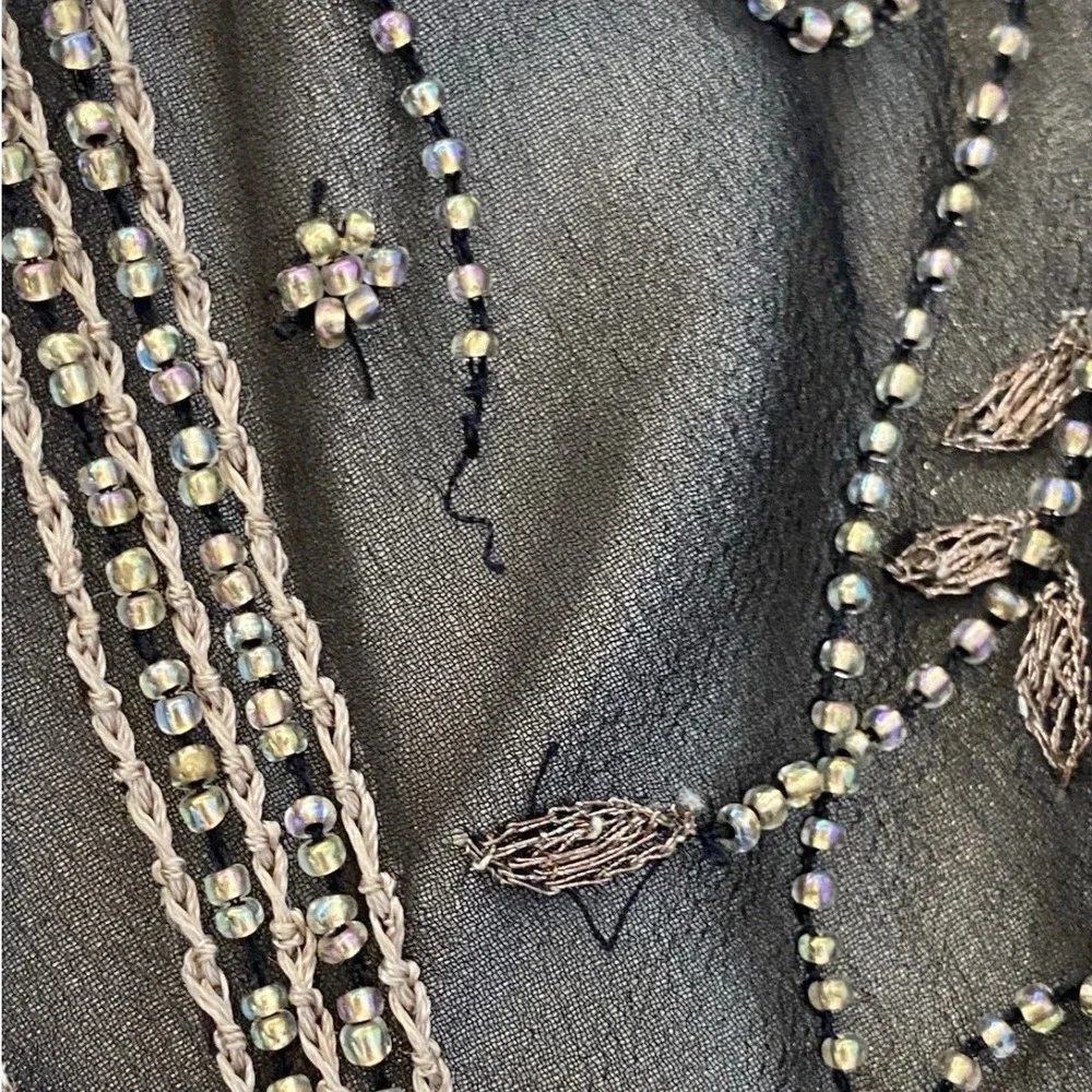 Vintage Cache Silk Beaded Open Back Formal Y2K Gown Dress Black 90s Size 2 - Picture 15 of 16